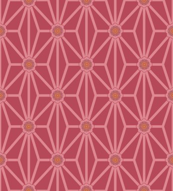 Japon Lotus Altıgen Vektörü Kusursuz Desen