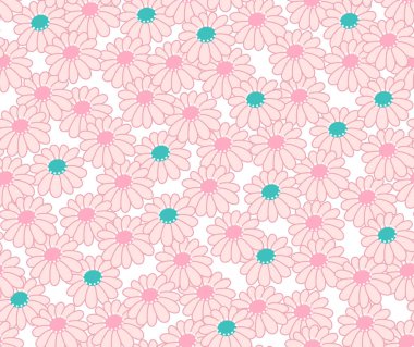 Japon Şirin Tatlı Çiçek Vektörü Kusursuz Desen