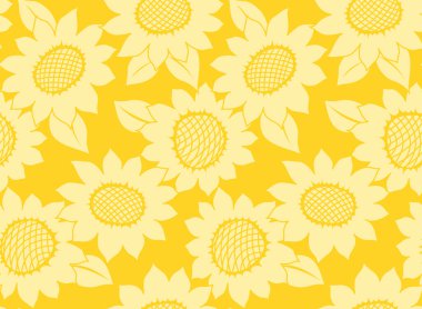 Japon Sarı Ay Çiçeği Vektörü Kusursuz Desen