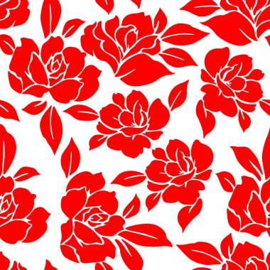 Japon Güzel Bahçesi Çiçek Yaprak Vektörü Kusursuz Desen