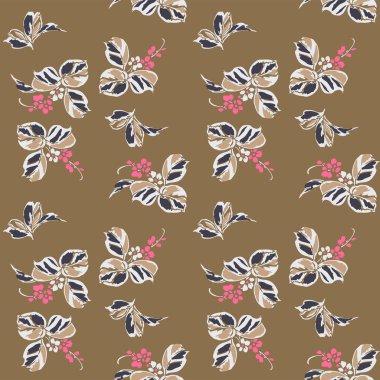 Japon Vahşi Çiçek Yaprak Sonbahar Vektörü Kusursuz Desen