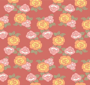 Japon Tatlı Çiçek Yaprak Vektörü Kusursuz Desen