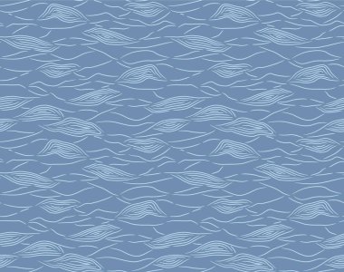 Japon Okyanusu Dalga Çizgisi Vektörü Kusursuz Desen