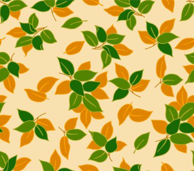 Japon Yaprak Dalları Sonbahar Vektörü Kusursuz Desen