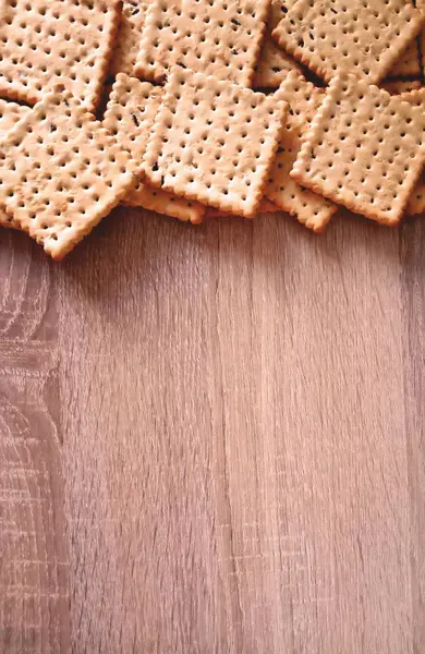 Sušenky Dřevěné Pozadí — Stock fotografie