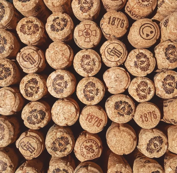 Champagne Cork Achtergrond Collage — Stockfoto