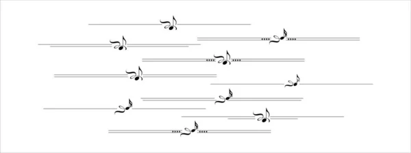 Línea Separadora Con Notas — Vector de stock