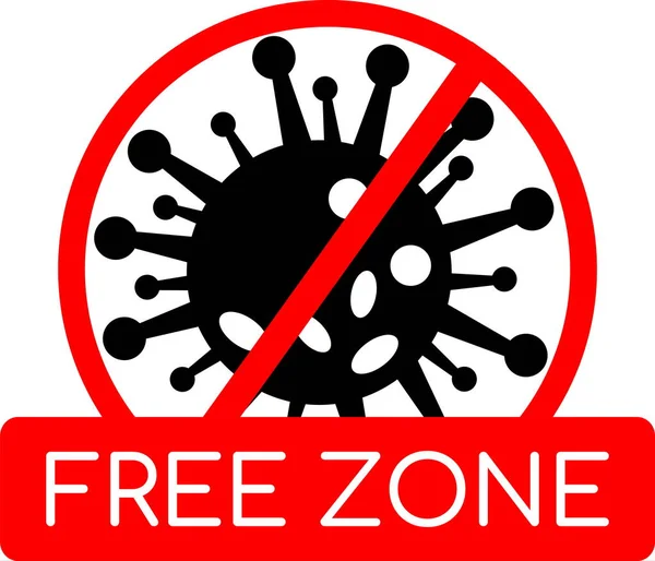 Symbol Der Coronavirus Freien Zone Und Sicherheitssymbol — Stockvektor