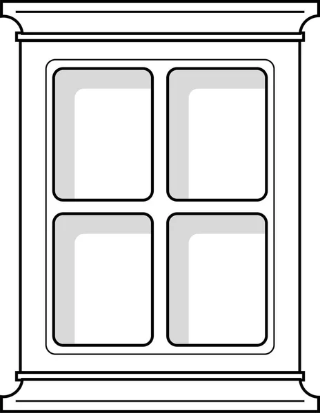 Fönsterikon Vita Fönster Ren Vit Bakgrund — Stock vektor