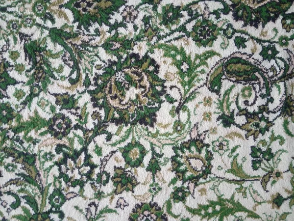 Alfombra Verde Lujo Con Patrón Floral Fondo Textil Floral Decorativo — Foto de Stock