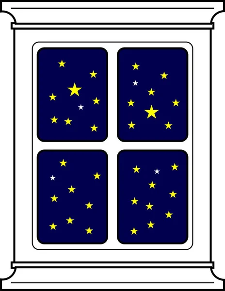 Ikona Pojedynczego Wektora Okna Nocnego — Wektor stockowy