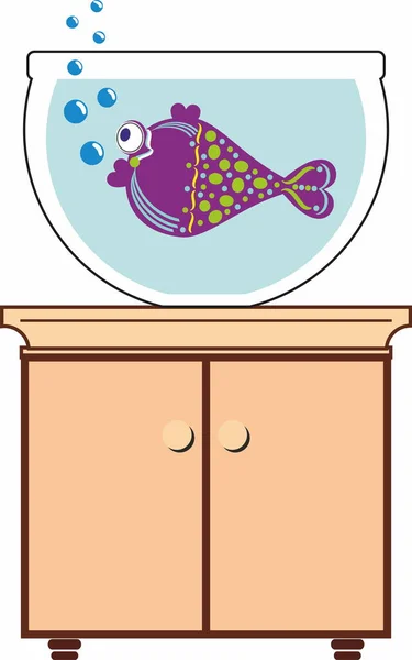 Декоративные Фиолетовые Рыбы Аквариуме — стоковый вектор