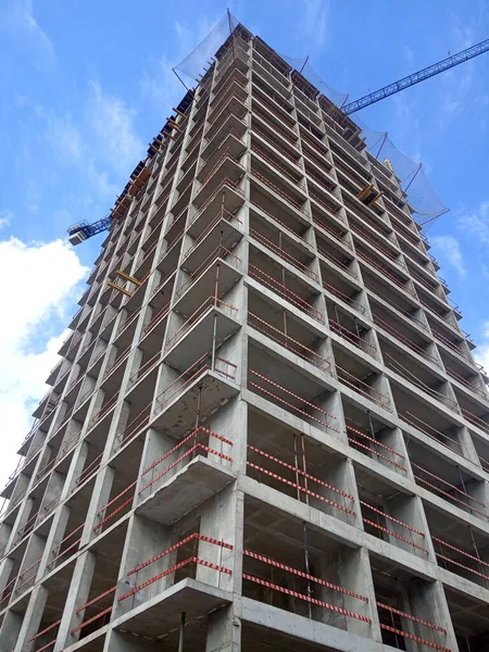 Construcción Moderno Edificio Gran Altura — Foto de Stock