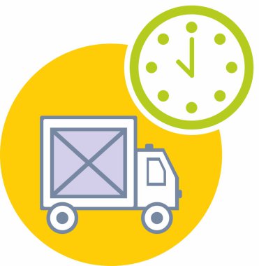 beyaz arkaplanda izole edilmiş kamyon teslim simgesi