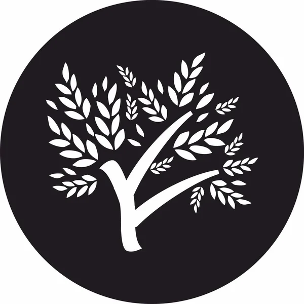 Черный Круглый Иконка Дерева Символ — стоковый вектор