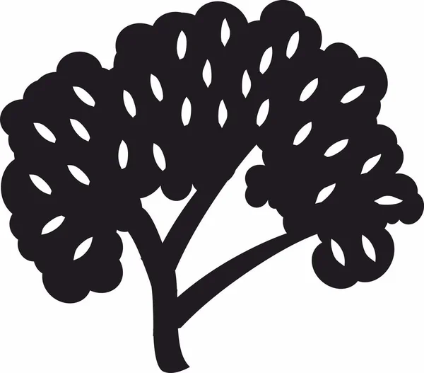 Árbol Silueta Negra Icono Gráfico Símbolo — Vector de stock