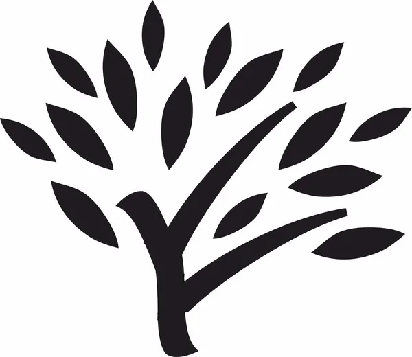 Árbol Icono Gráfico Negro Símbolo — Vector de stock