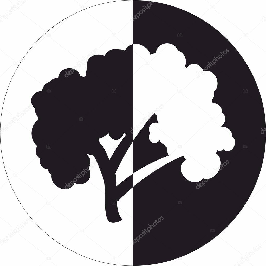 tree black graphic round icon and symbol