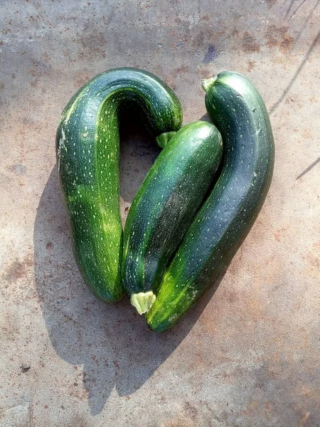 Unusual shaped green zucchini, zucchini heart, vegetarianism concept