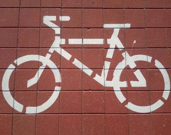 自転車道のバイカール道路標識 — ストック写真