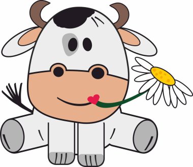 Şirin ve komik küçük inek.