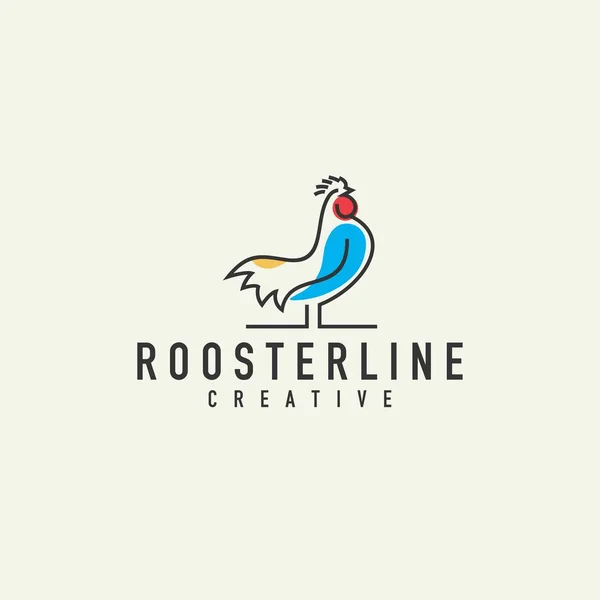 Logo Rooster Ilustracja Wektorowa Jasnym Tle — Wektor stockowy