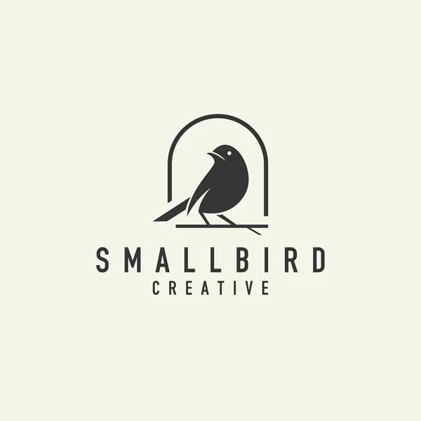 Bird Silhouette Logo Vector Illustration Light Background — Stock Vector