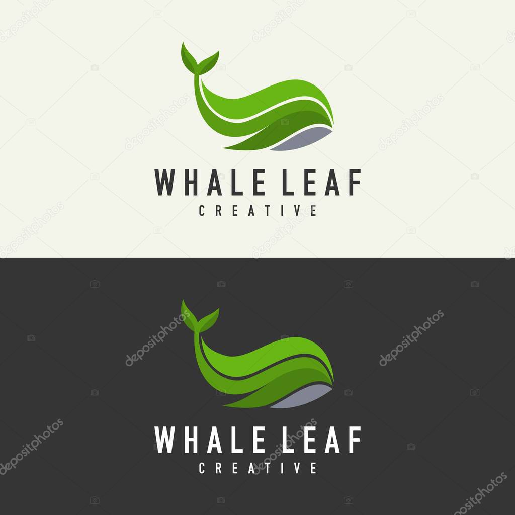 Abstract whale logo - vector illustration