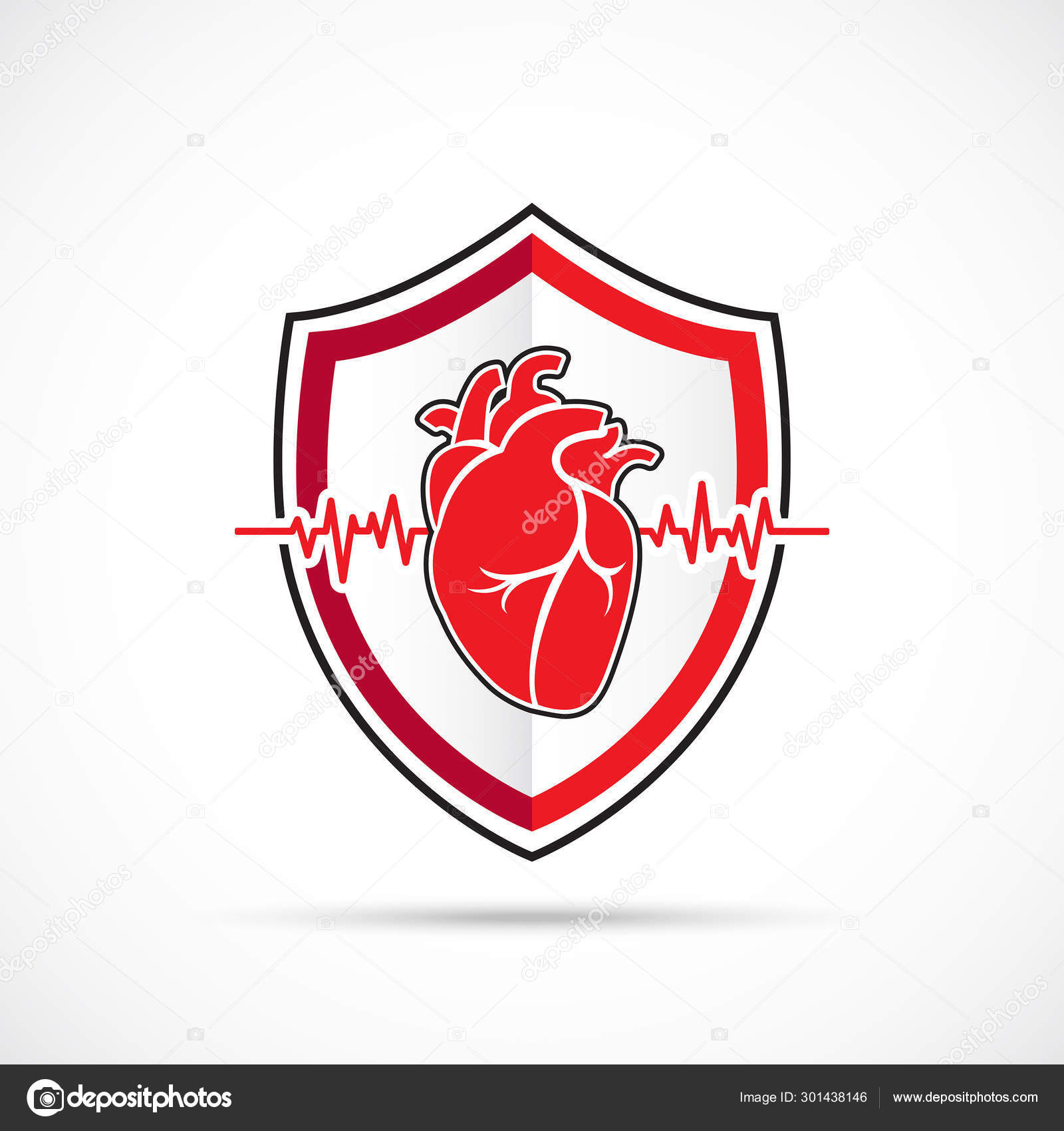 Heart Logo design vector template. Healthy heart badge. Cardiology Medical  label. Flat style By Di Bronzino | TheHungryJPEG