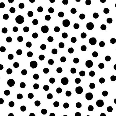 Beyaz arka plan daki siyah nokta. Soyut siyah beyaz dikişsiz desen. 