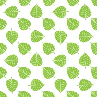 Bodhi Desen bırakır. Budizm desen arka plan. Ficus dini veya kutsal incir dikişsiz vektör deseni. 