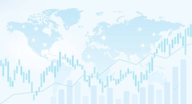 Soyut borsa arka planı. Borsa verileri. Forex duvar kağıdı. Uluslararası iş vektör illüstrasyon. 