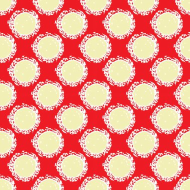 Dikişsiz el çizilmiş Polka kırmızı arka plan nokta. Elle çizilmiş noktalı klasik desen