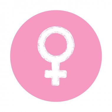 Kadın cinsiyet ikonu. Kadın sembolü. Feminizm. Kadın hakları vektör kavramı