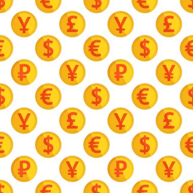 Para birimi arka plan duvar kağıdı. Dünya Para Birimi işaretleri altın sikke vektör sorunsuz desen. Döviz para değişimi. Borsa. 