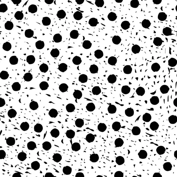 Zwarte Stippen Witte Achtergrond Abstract Zwart Wit Naadloze Patroon — Stockvector