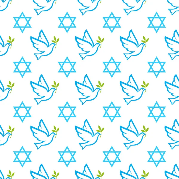 Star David Fond Motif Sans Couture Jour Indépendance Israël Carte — Image vectorielle