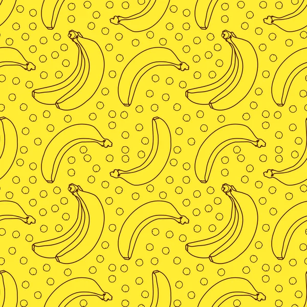 Nahtloses Vektormuster Aus Gelben Bananen Auf Dem Hintergrund Handgezeichnete Bananen — Stockvektor