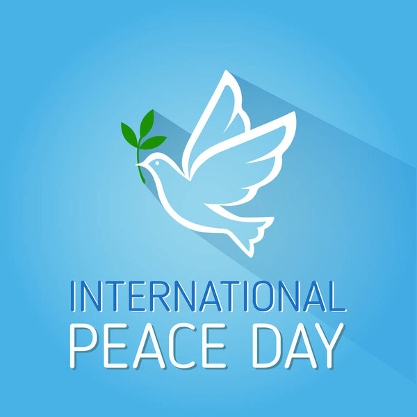 Peace world bird. Pigeon vector logo. Dove silhouette logo.