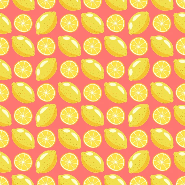 Zitronen Nahtlose Muster Auf Dem Hintergrund Handgezeichnete Zitronen — Stockvektor