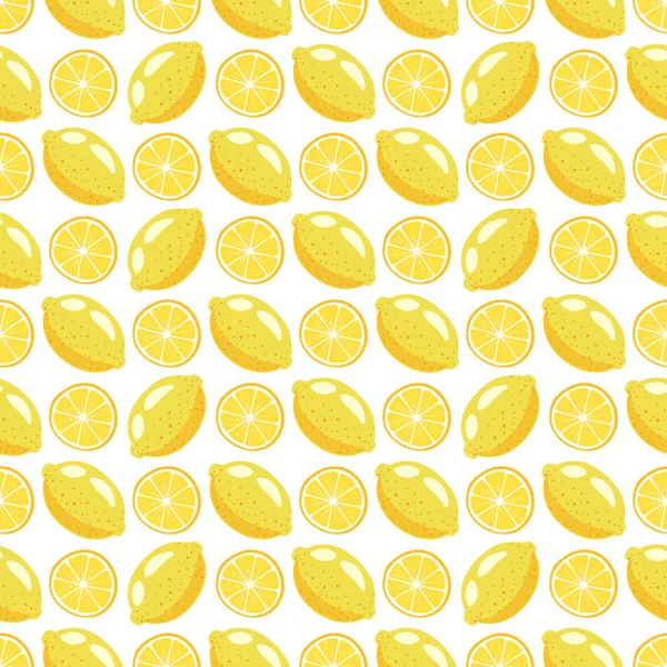 Lemons Seamless Pattern Background Hand Drawn Lemons — Stock Vector