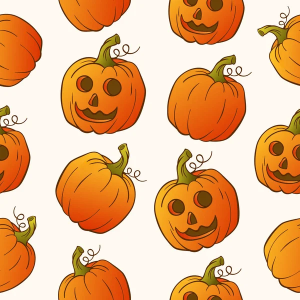 Fond Vectoriel Halloween Avec Jack Lanterne Citrouilles Sculptées — Image vectorielle