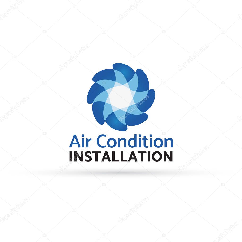 Air Condition Installation logo.Logo template for Air Condition company.