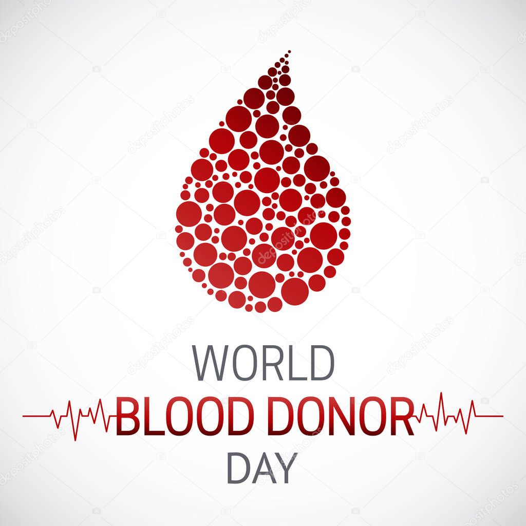 World Blood Donor Day. Blood Donation medical poster. Medical healthcare concept. Infusion therapy.