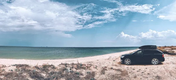 Trip Car Shore Sea Azov — Stock Photo, Image