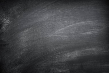 Blank black chalkboard with chalk traces clipart