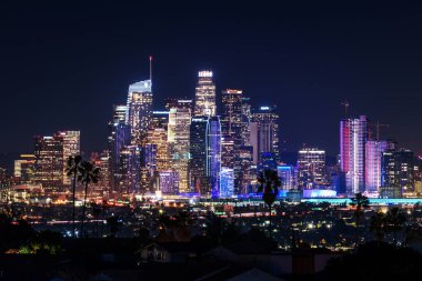 Downtown los angeles manzarası, gece