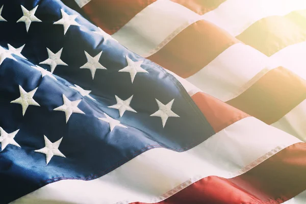 Zbliżenie Potargane Flaga Amerykańska — Zdjęcie stockowe