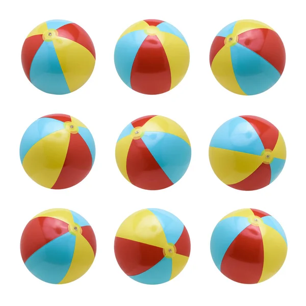 Beach balls set isolated on white background — Stock Photo, Image