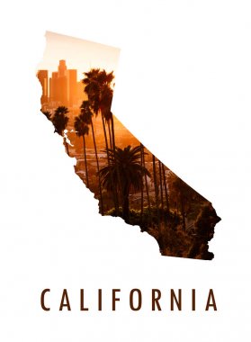 Kaliforniya haritası içinde Los Angeles resmi